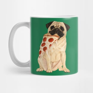 A pug with a slice of pizza Mug